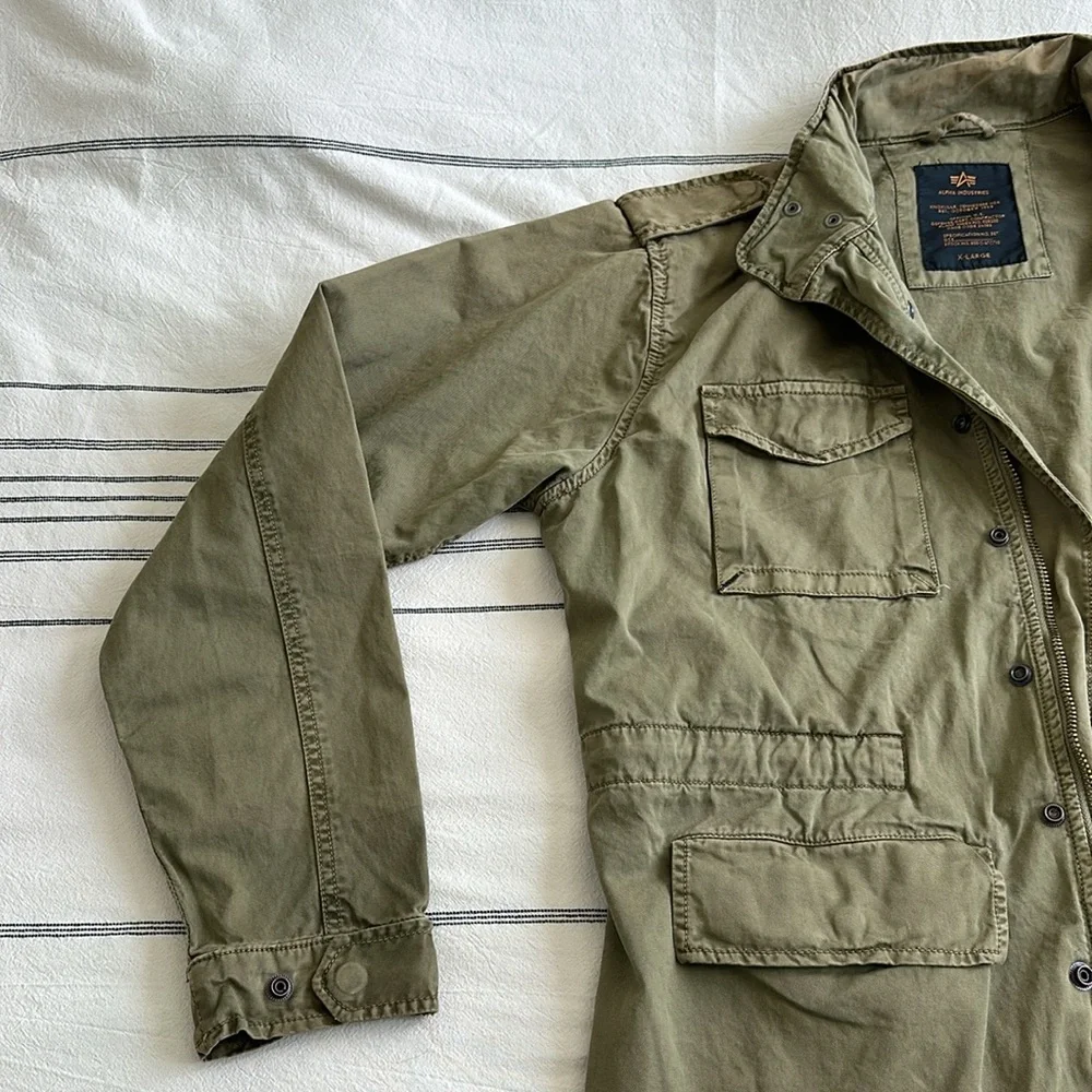Alpha Industries Olive Military Field Jacket - Picture 2 of 11